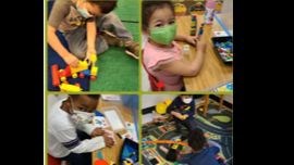 Children playing with manipulatives